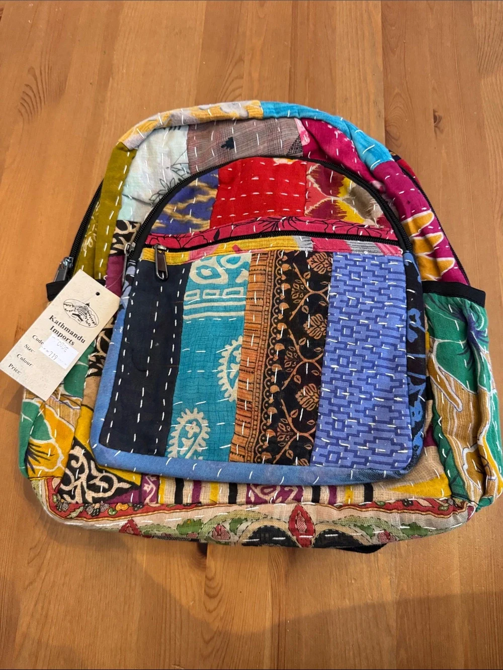 NWT! Kathmandu Imports Bohemian Patchwork Multicolor Women’s Backpack - Picture 1 of 8